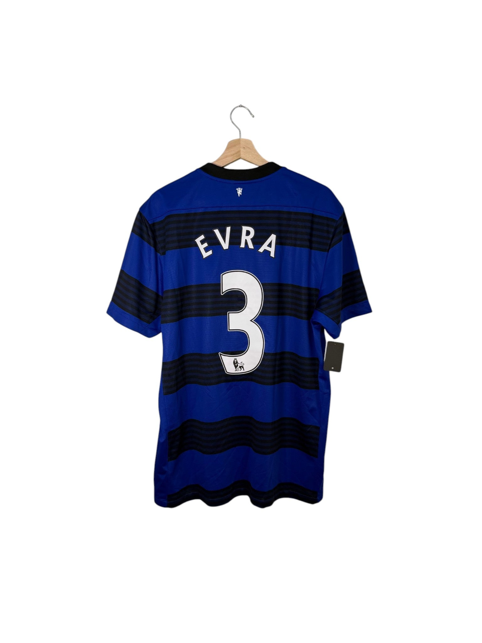 evra football shirt number 3 blue and navy stripes