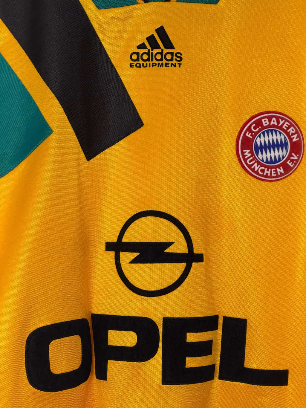 fc bayern munchen ev adidas yellow black jersey opel