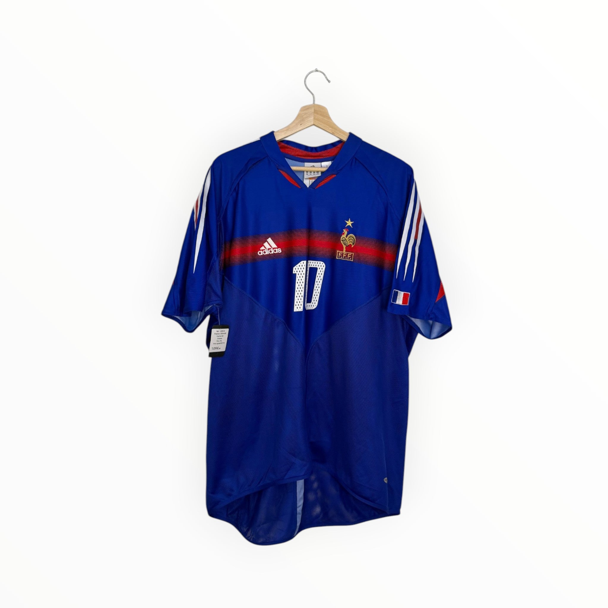 france adidas football shirt blue and red stripe