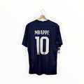 france football shirt mbappe number 10 blue and navy stripes