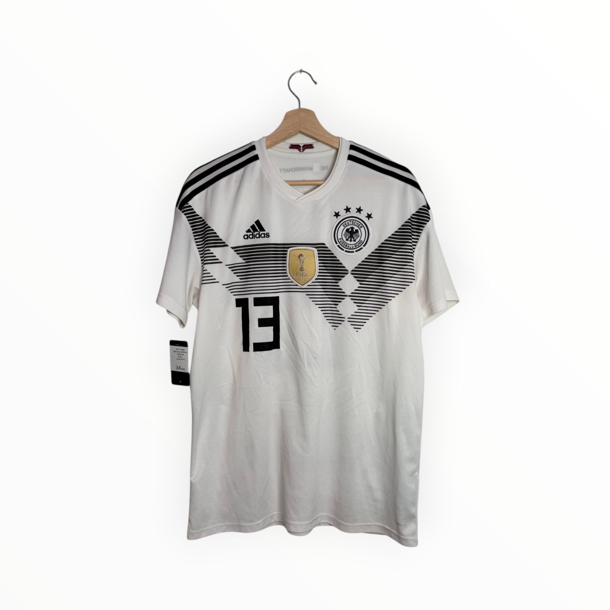 germany white football shirt adidas