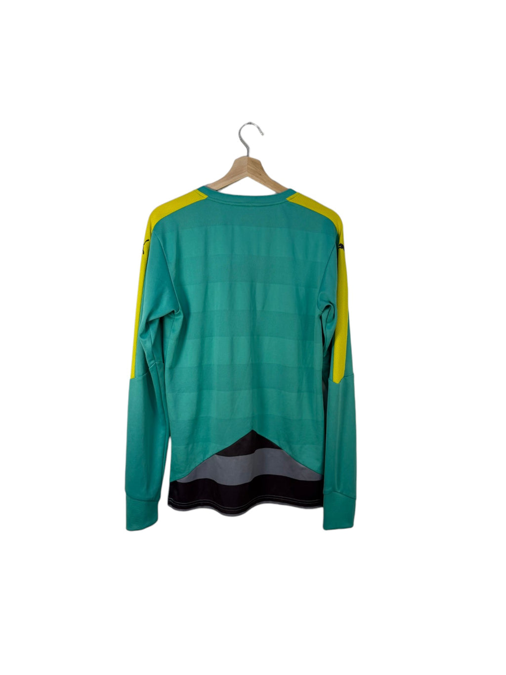 green and yellow football shirt long sleeve