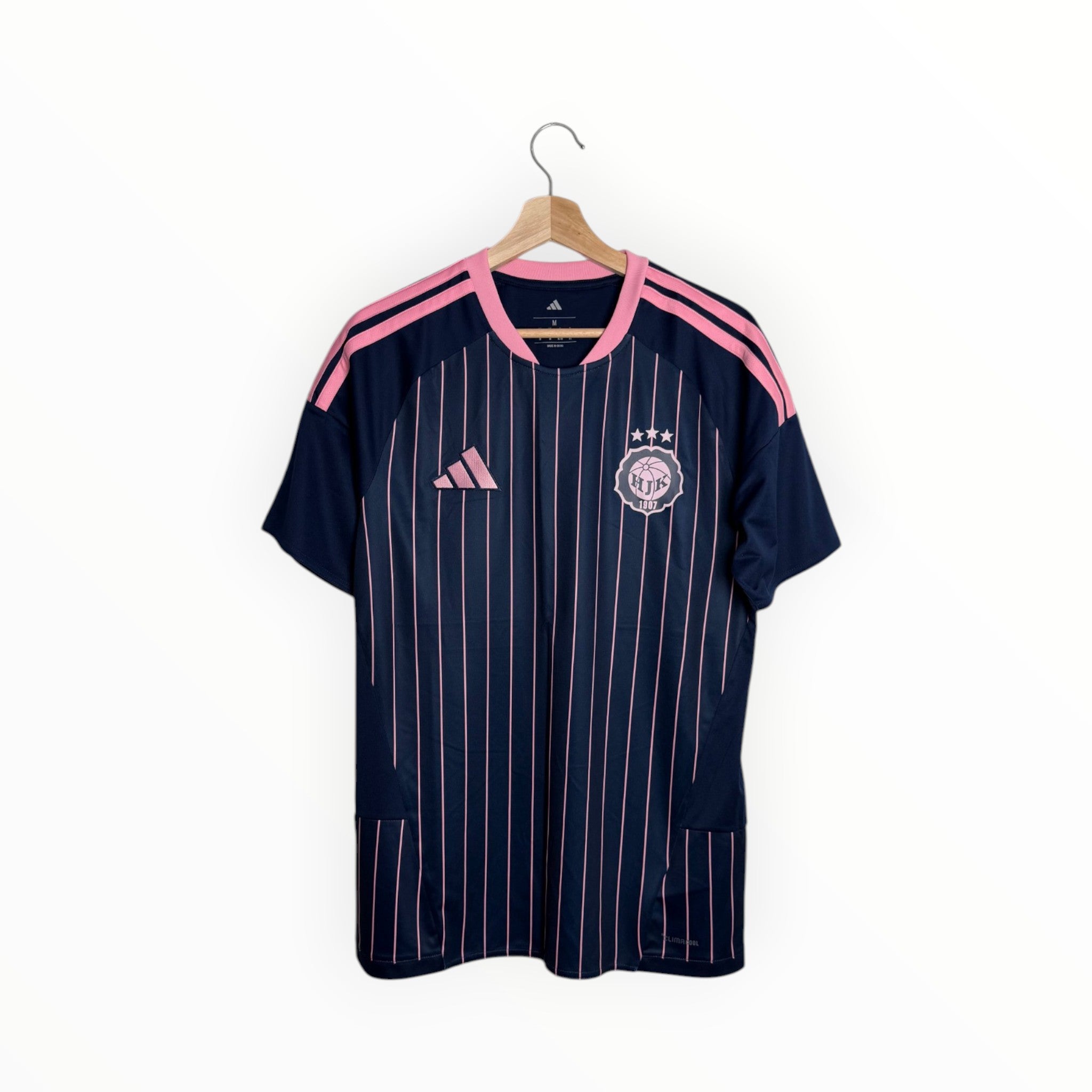 hjk football shirt helsinki Adidas navy and pink