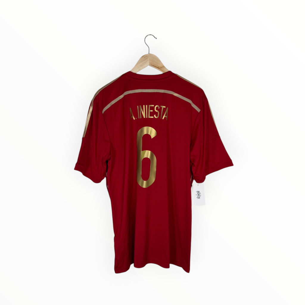 iniesta football shirt world cup 2014 spain home kit