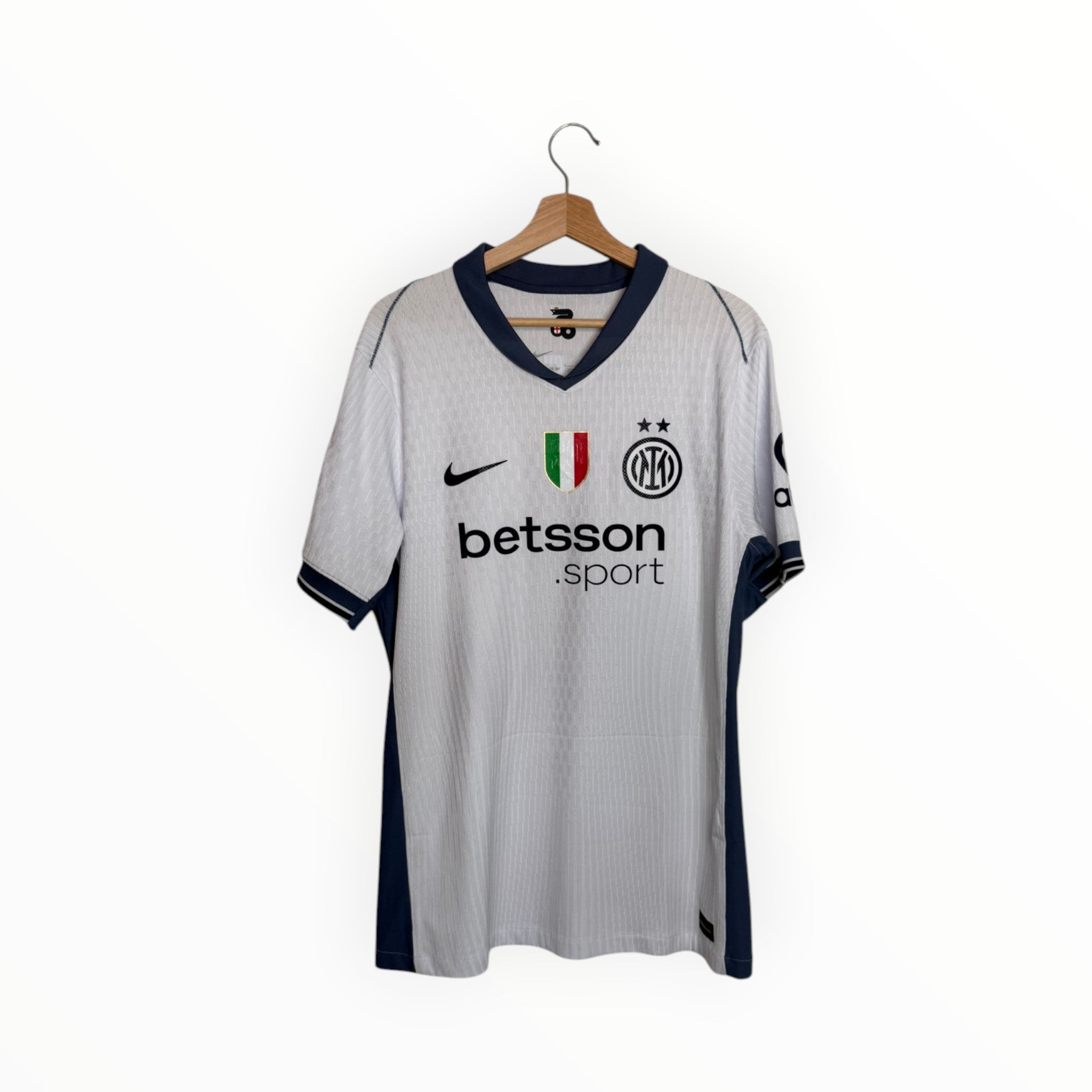 inter milan football shirt nike etsson white and grey