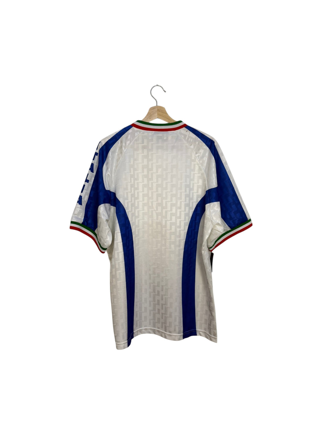 italia football jersey white and blue