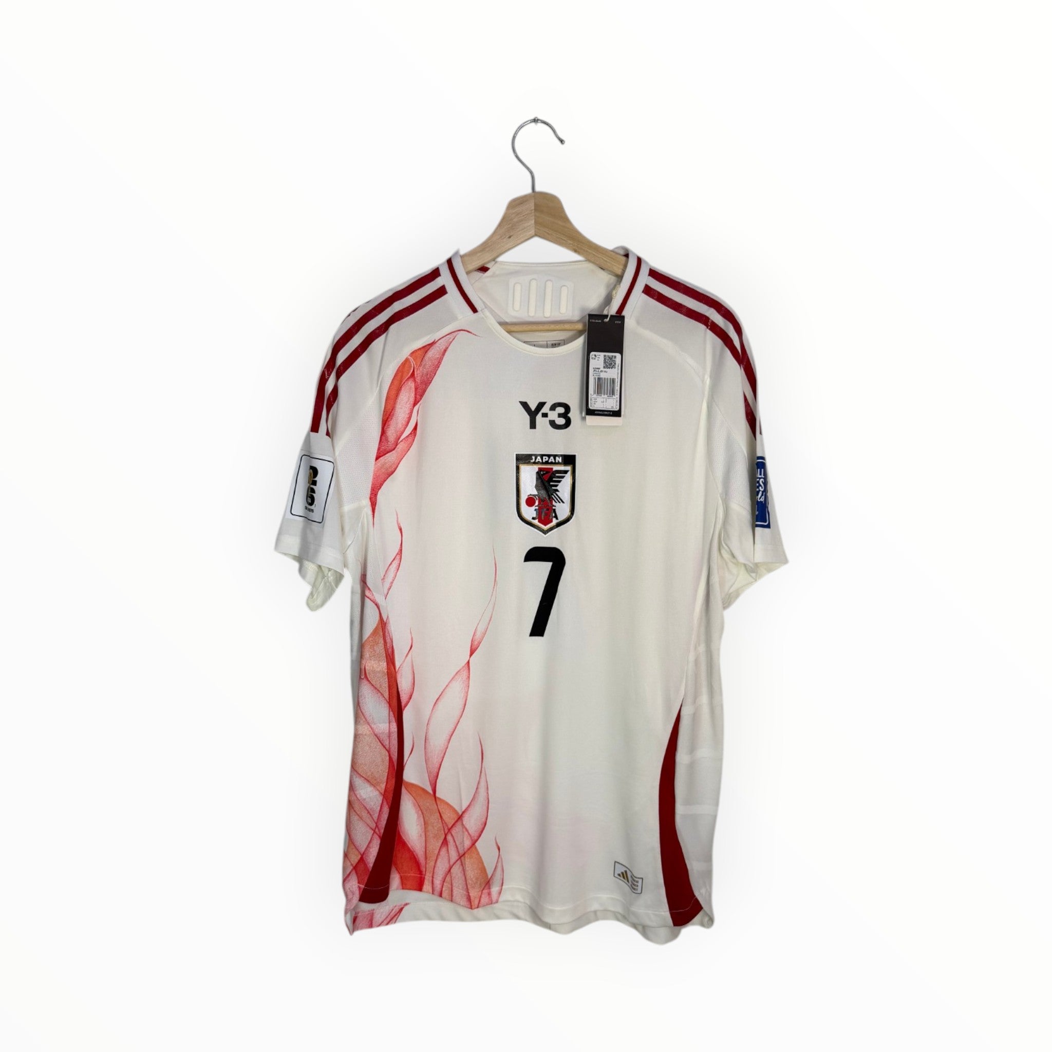 japan football shirt adidas white and red Y3