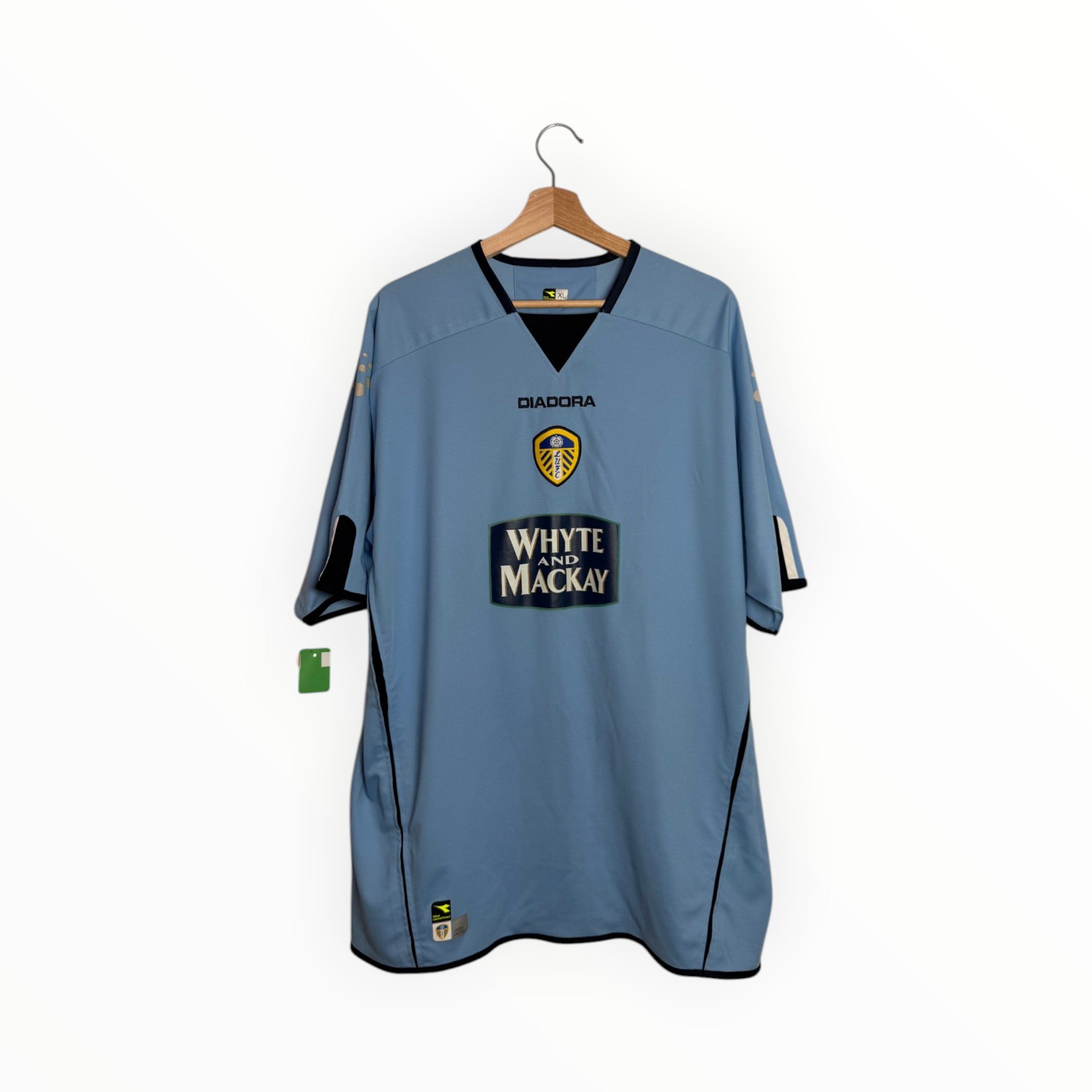 leeds diadora blue football shirt