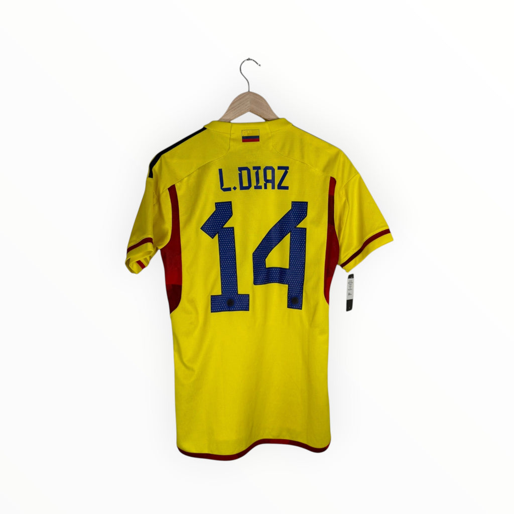 luis Diaz yellow football shirt 2022 colombia