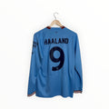 man city football shirt Haaland blue and claret
