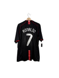 manchester united football shirt ronaldo black with red stripes