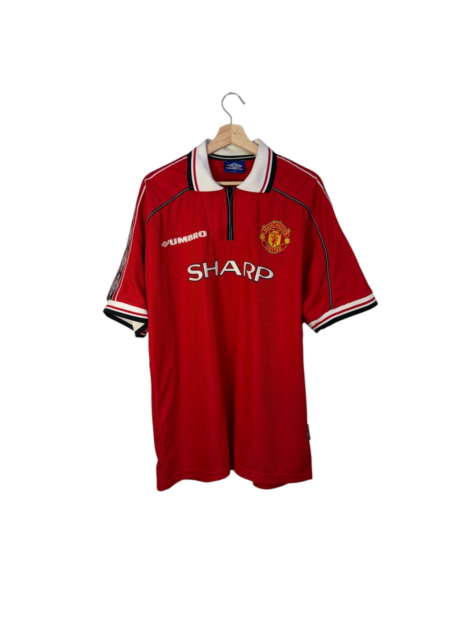 manchester united red football shirt sharp umbro