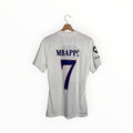 mbappe football shirt white and blue