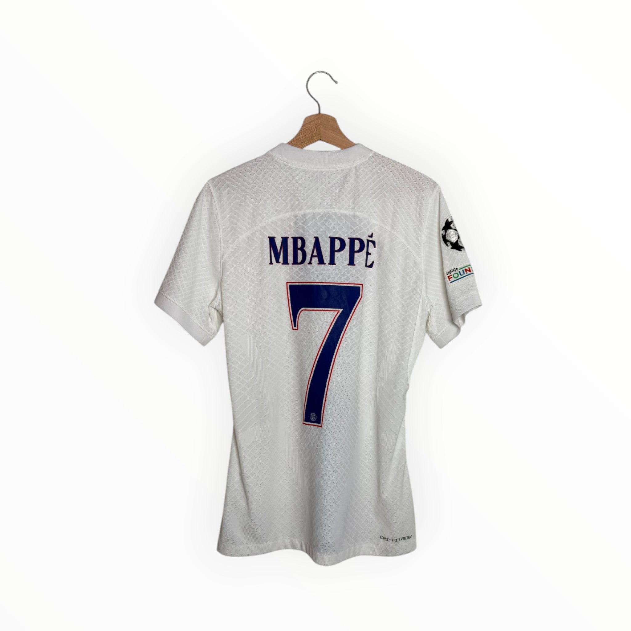 mbappe football shirt white and blue