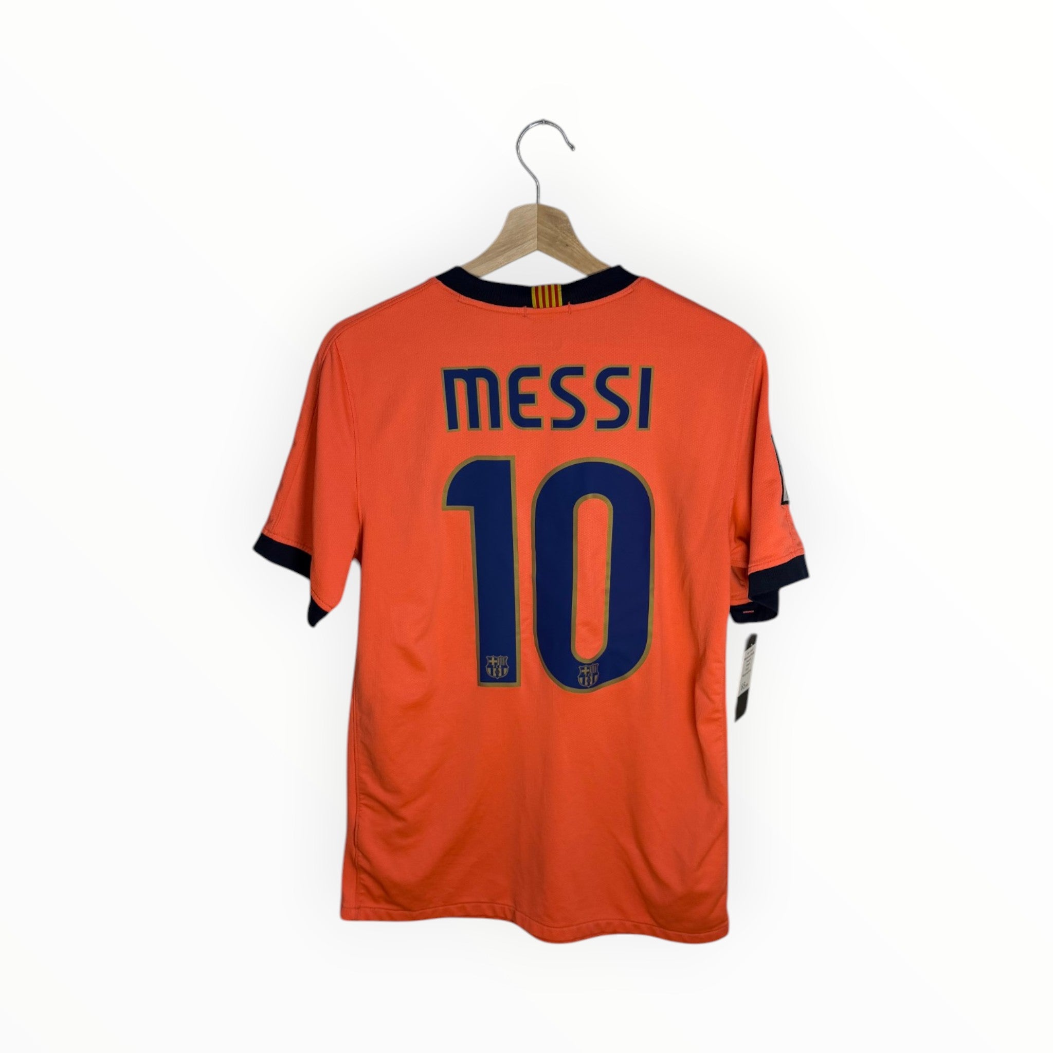 messi football shirt orange and blue