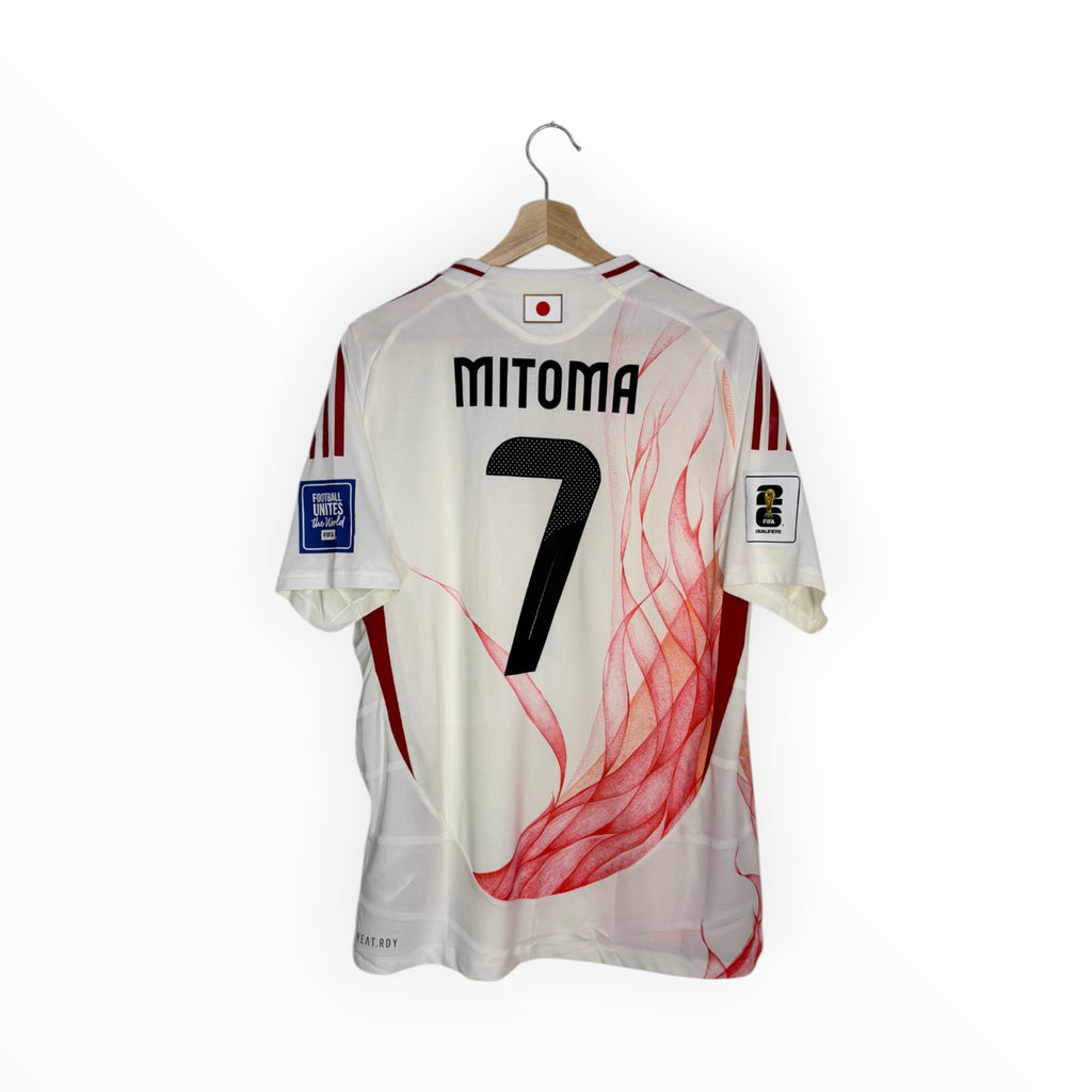 mitoma football shirt white and red japan