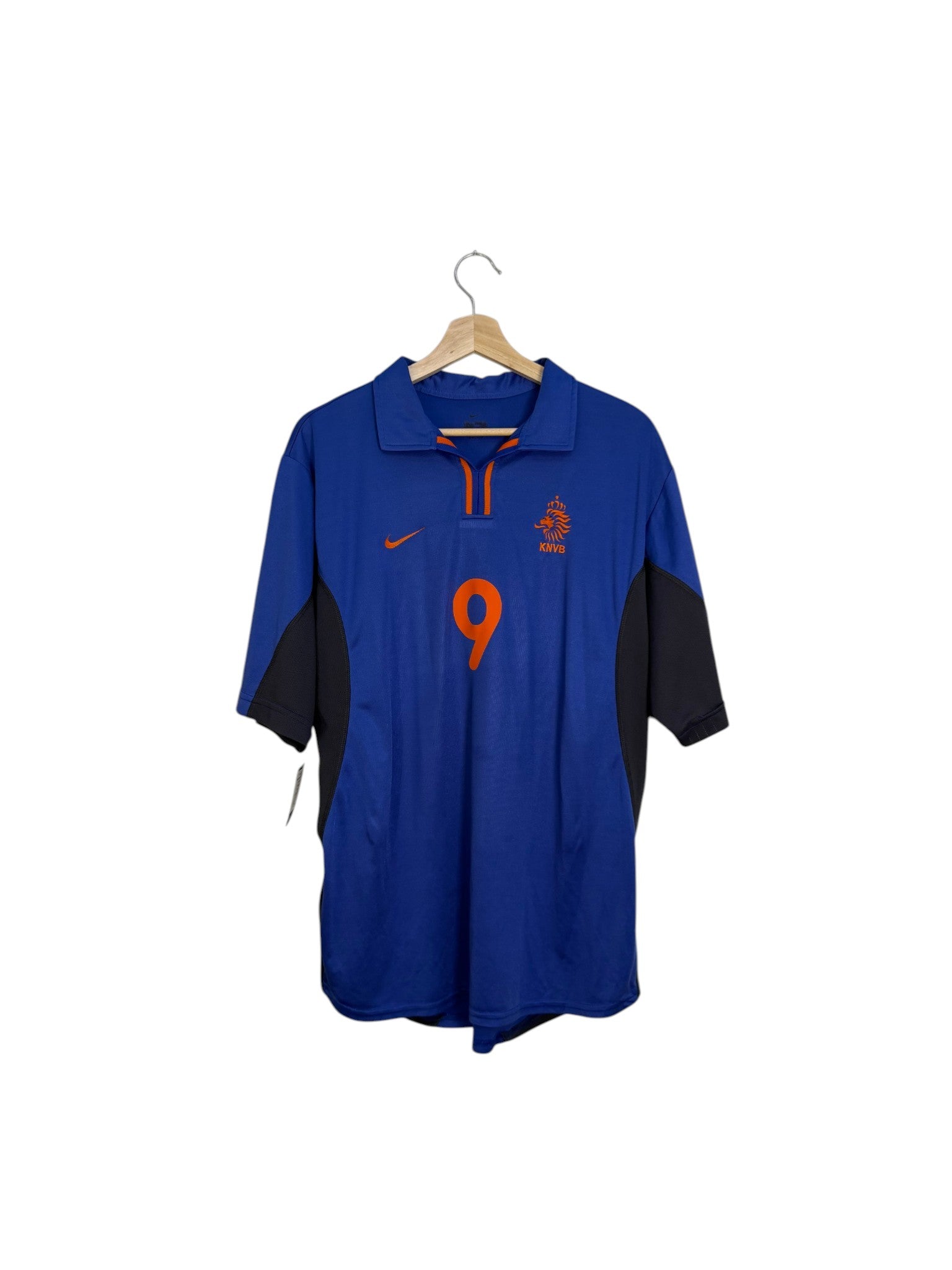 netherland football shirt nike number 9 bleu and navy