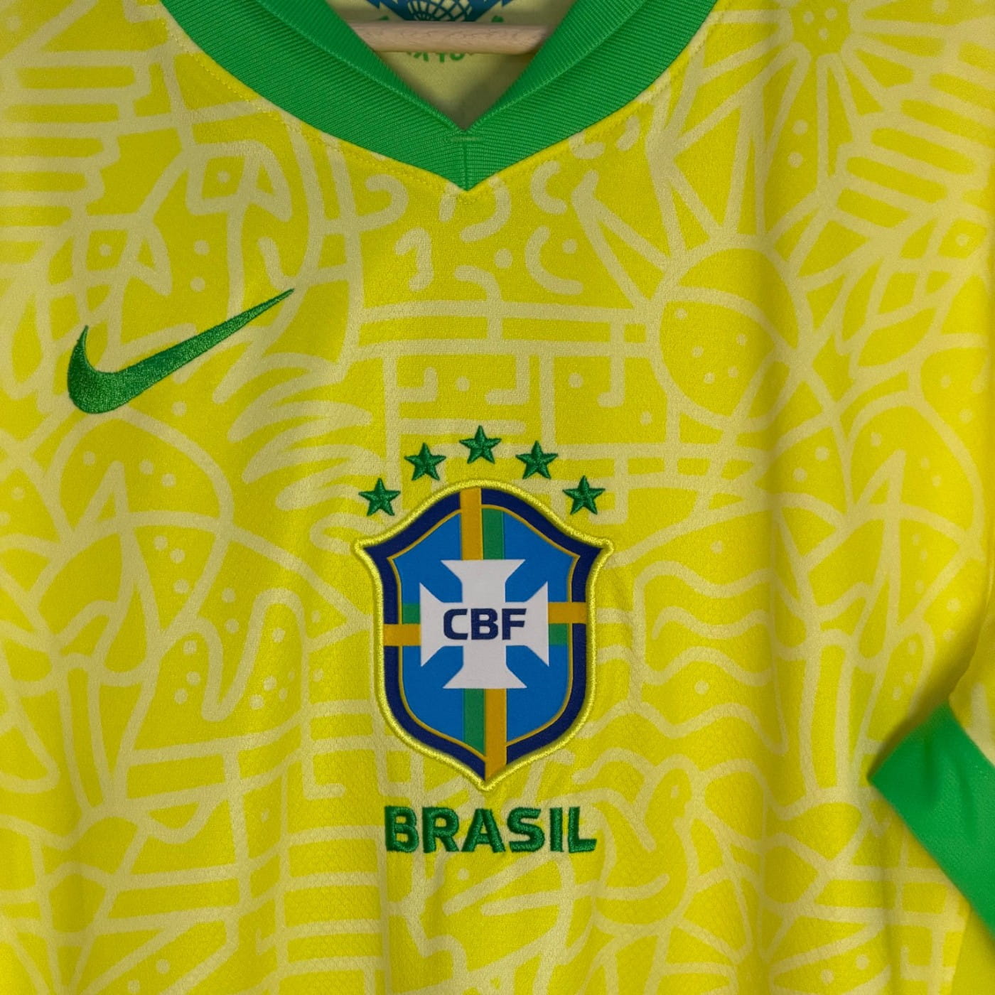 nike brasil green collar yellow jersey