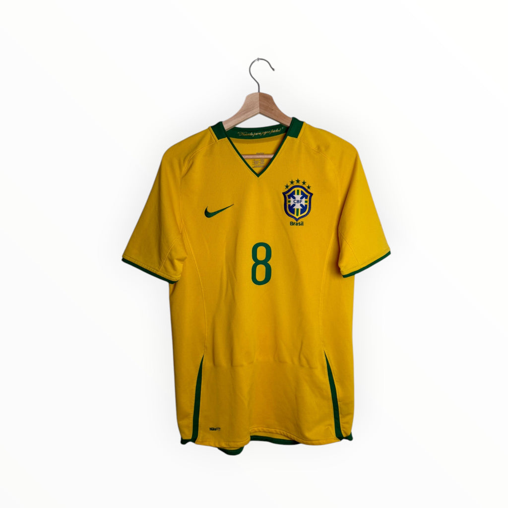 nike football shirt Brazil yellow and green V neck