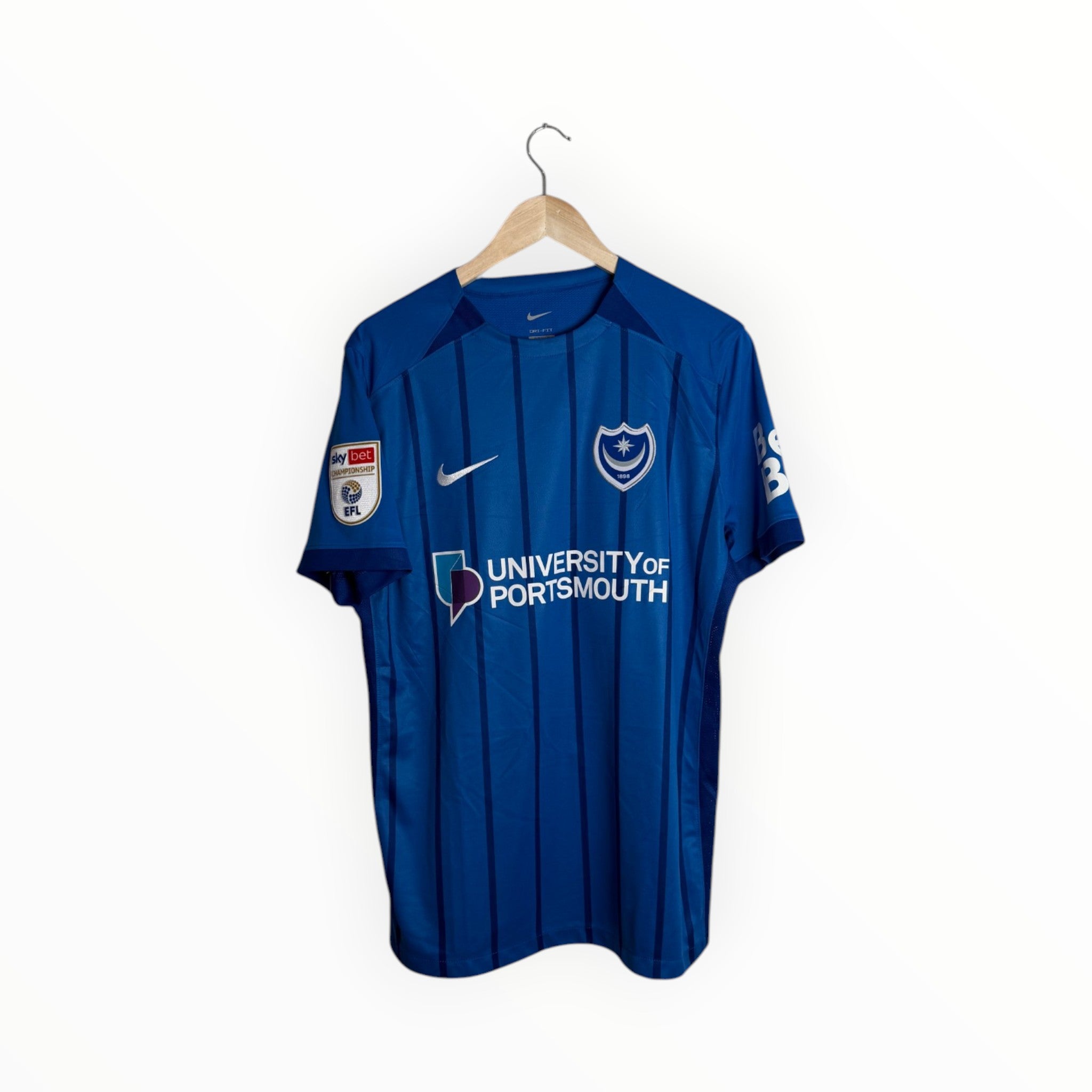 nike football shirt Portsmouth blue and black