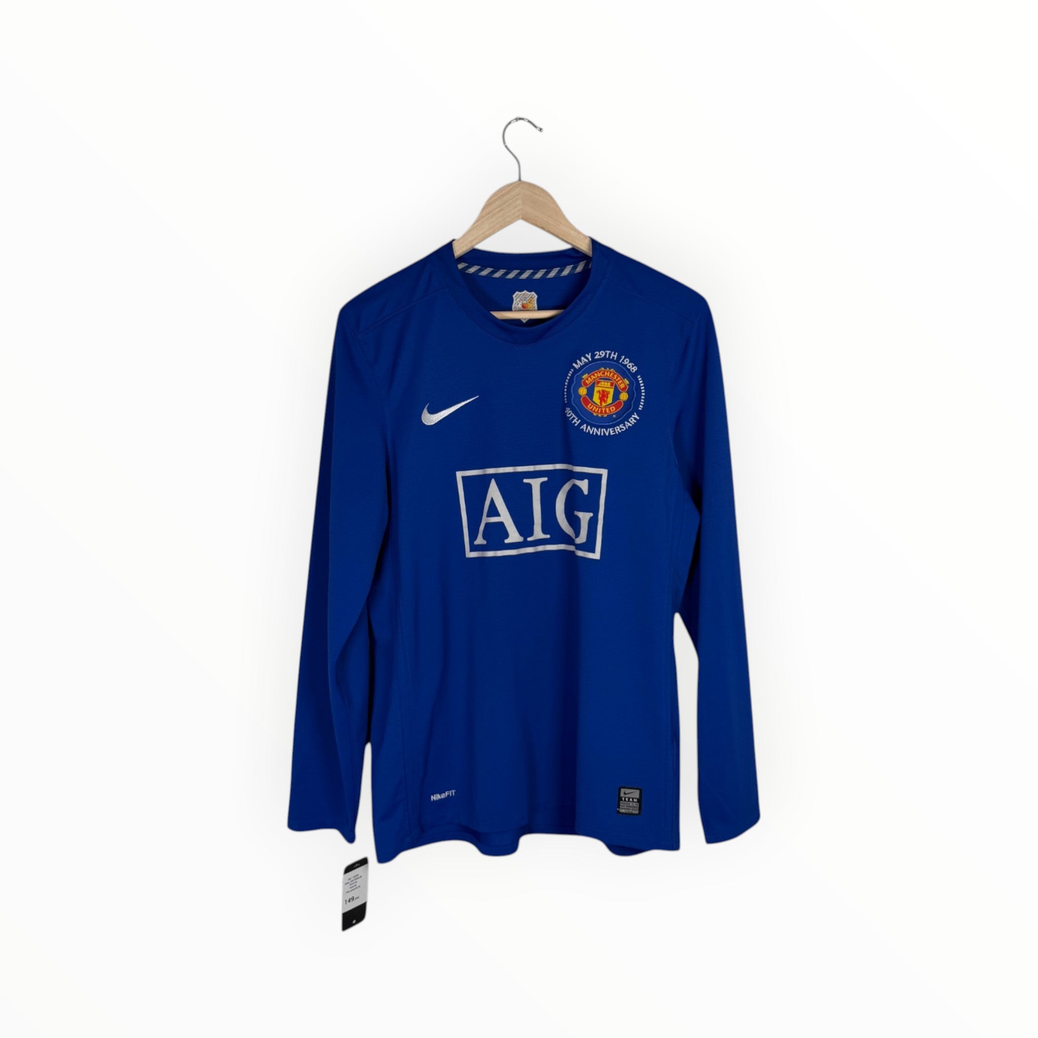 nike football shirt blue long sleeve