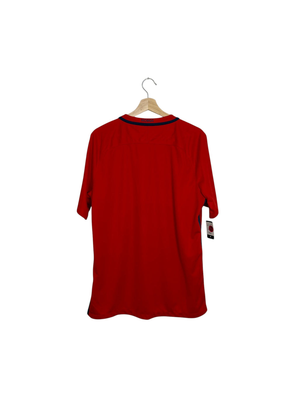 norway navy red football shirt