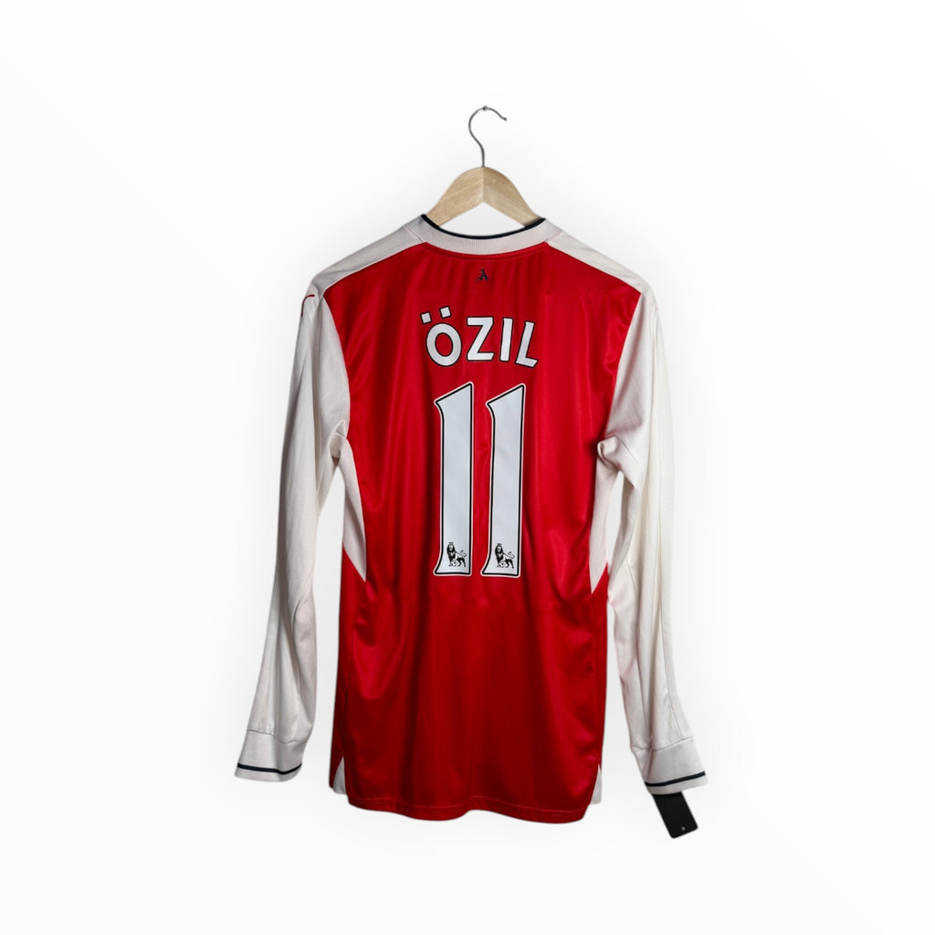 ozil football shirt red and white long sleeve