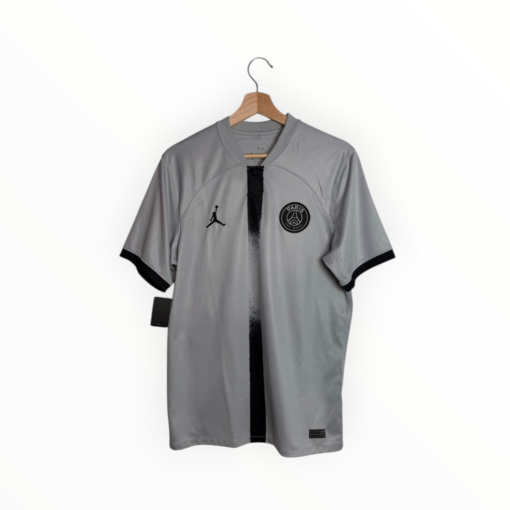 paris football shirt jordan grey and black