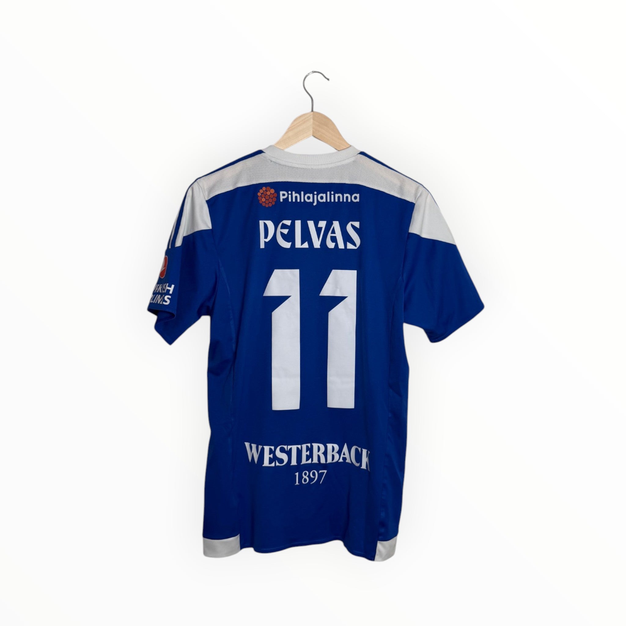 pelvas football shirt match worn hjk helsinki blue kit