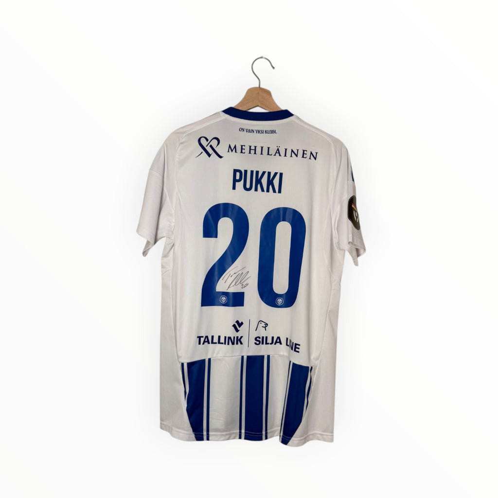 pukki sign jersey hjk white and blue
