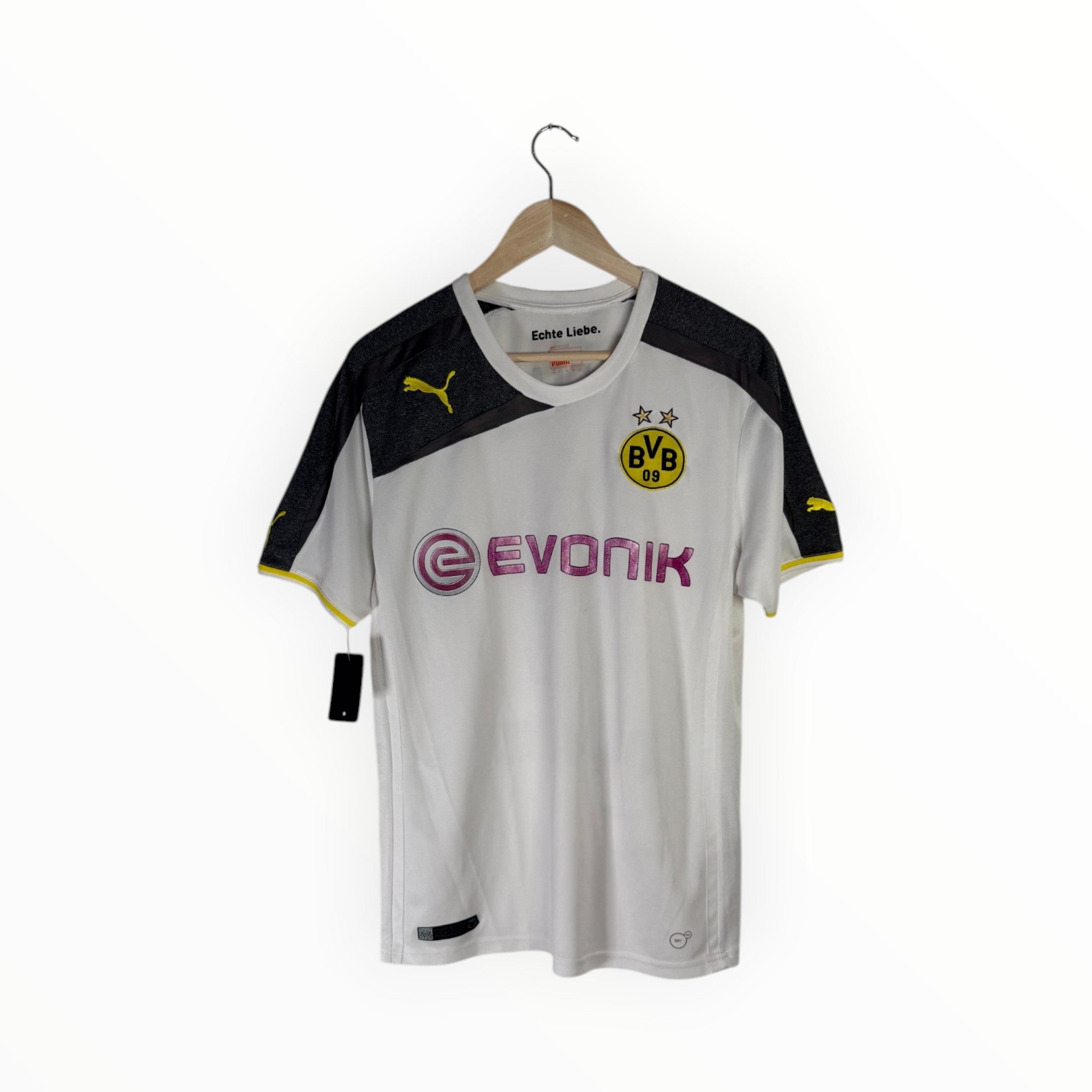 puma football shirt dortmund white and grey