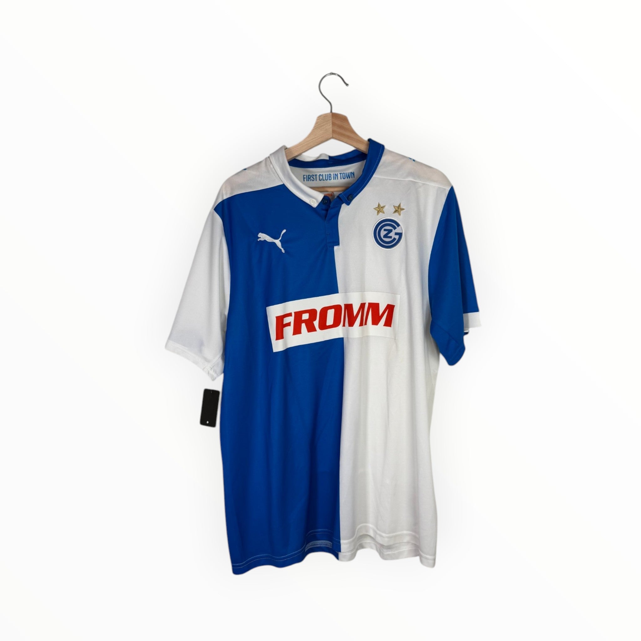 puma football shirt grasshoppers blue and white