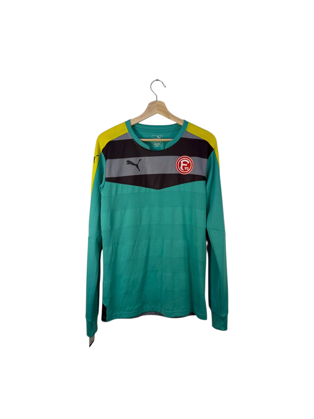 puma football shirt green and black long sleeve