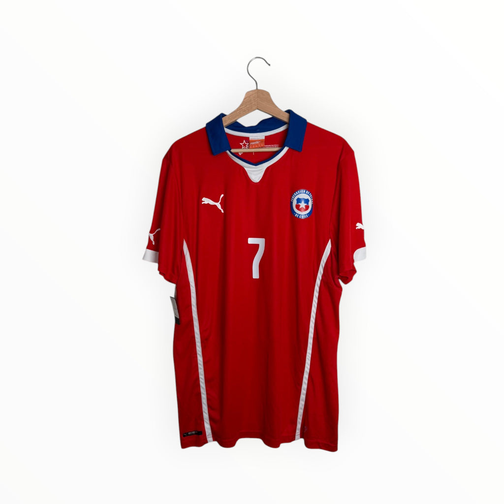 puma football shirt red and blue chile