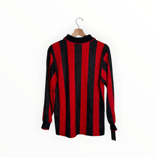 red and black stripes ac milan football shirt long sleeve