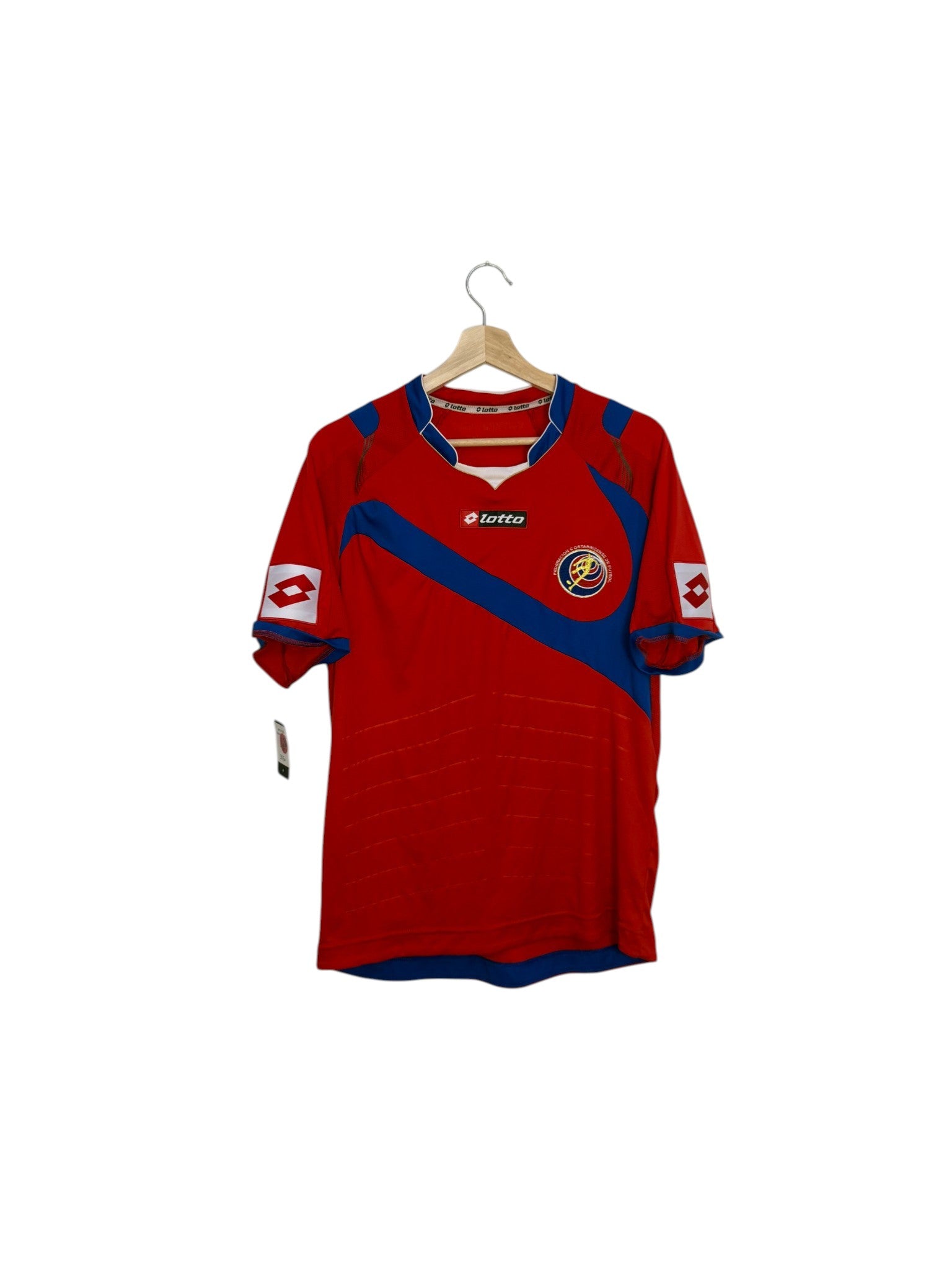 red and blue lotto football shirt costa rica