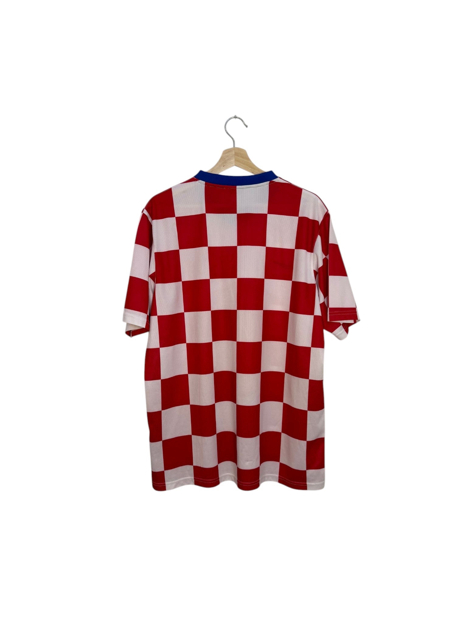 red and white football shirt