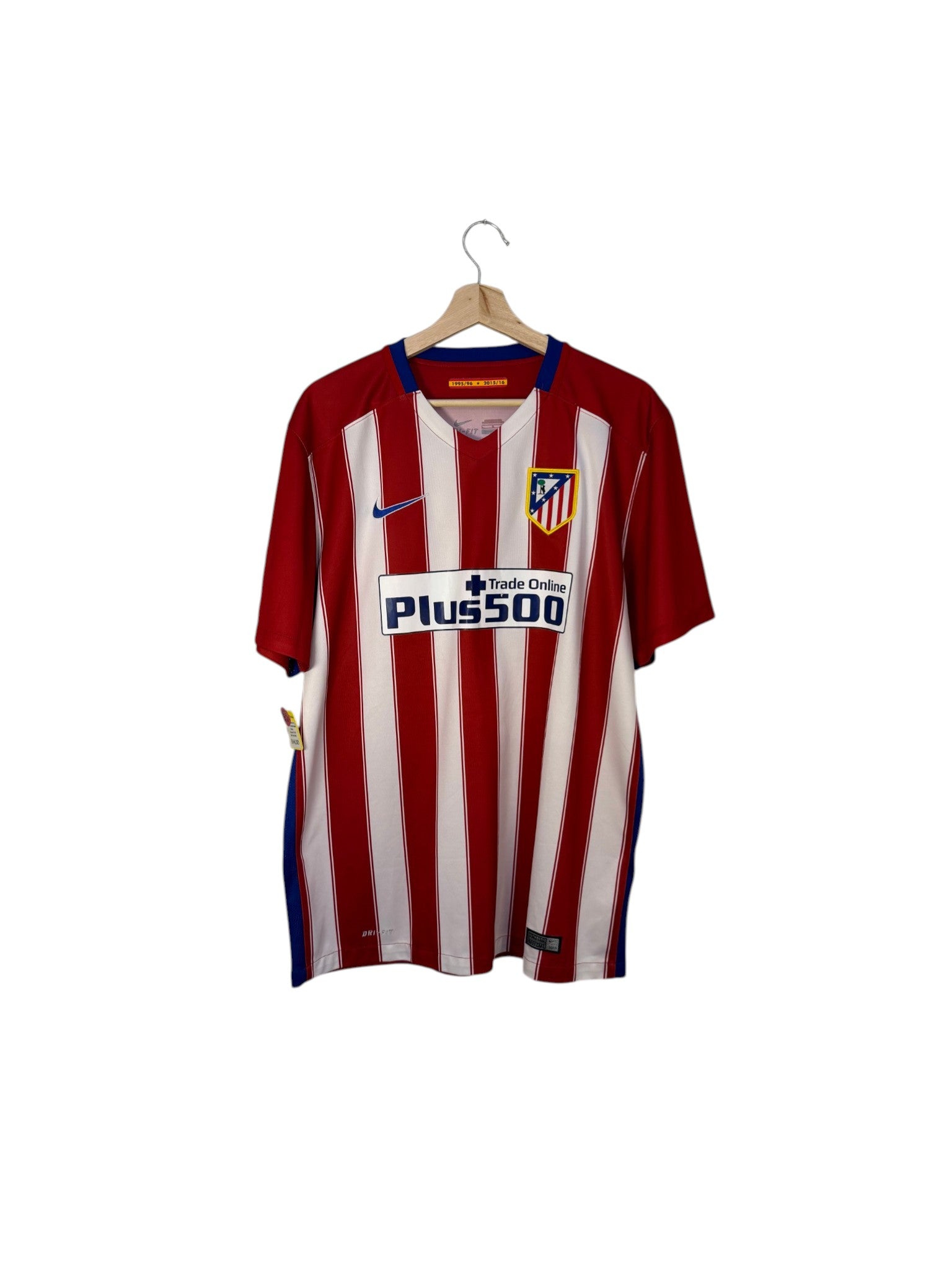 red and white stripes atletico madrid football shirt