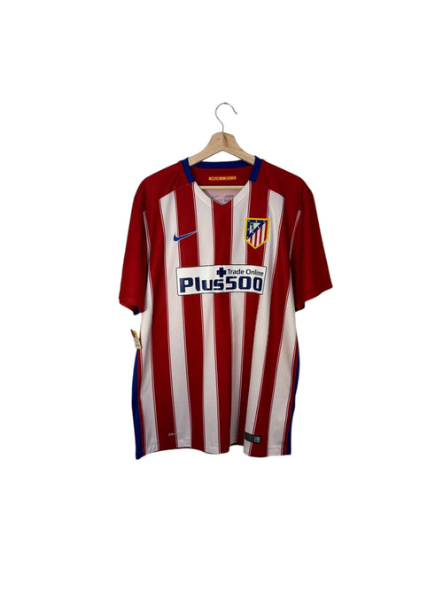 red and white stripes atletico madrid football shirt