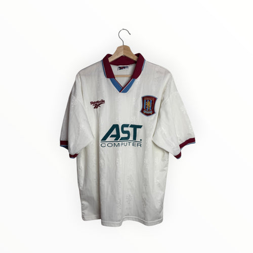 reebok white football shirt vintage Aston villa