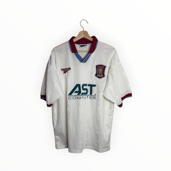 reebok white football shirt vintage Aston villa