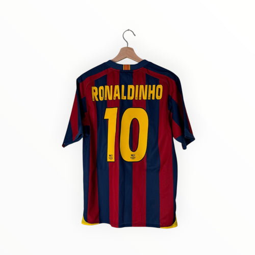 ronaldinho football shirt blue and red stripes barca