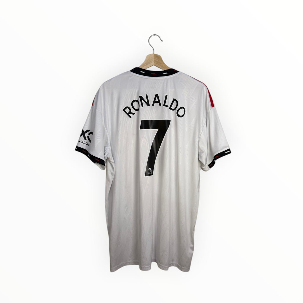 ronaldo football shirt united white and black