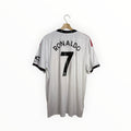 ronaldo football shirt united white and black