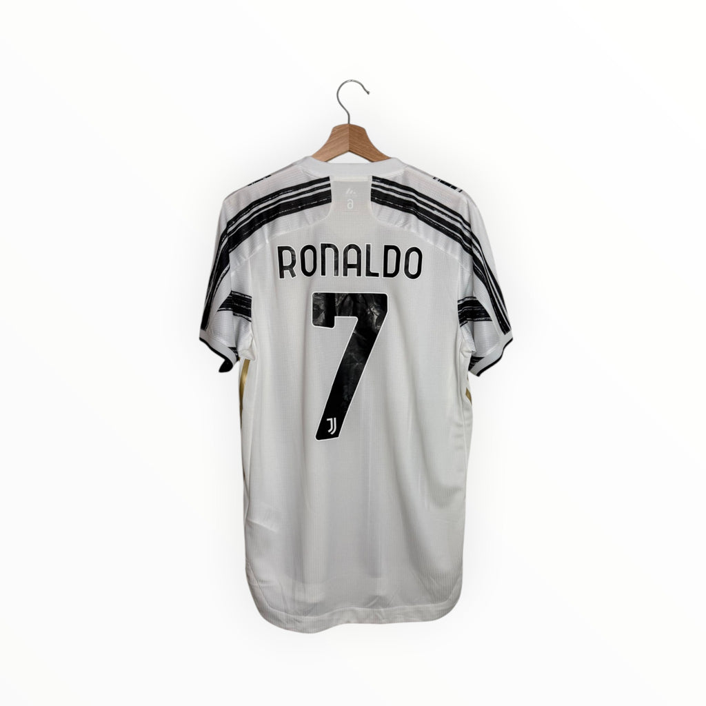 ronaldo juventus white and black football shirt