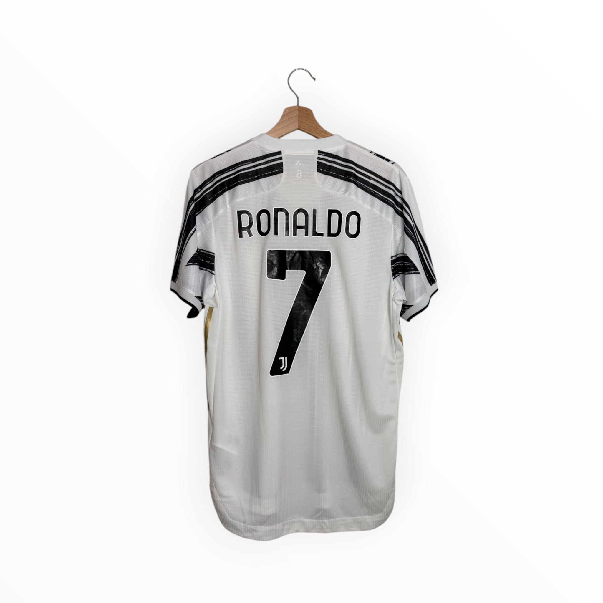 ronaldo juventus white and black football shirt