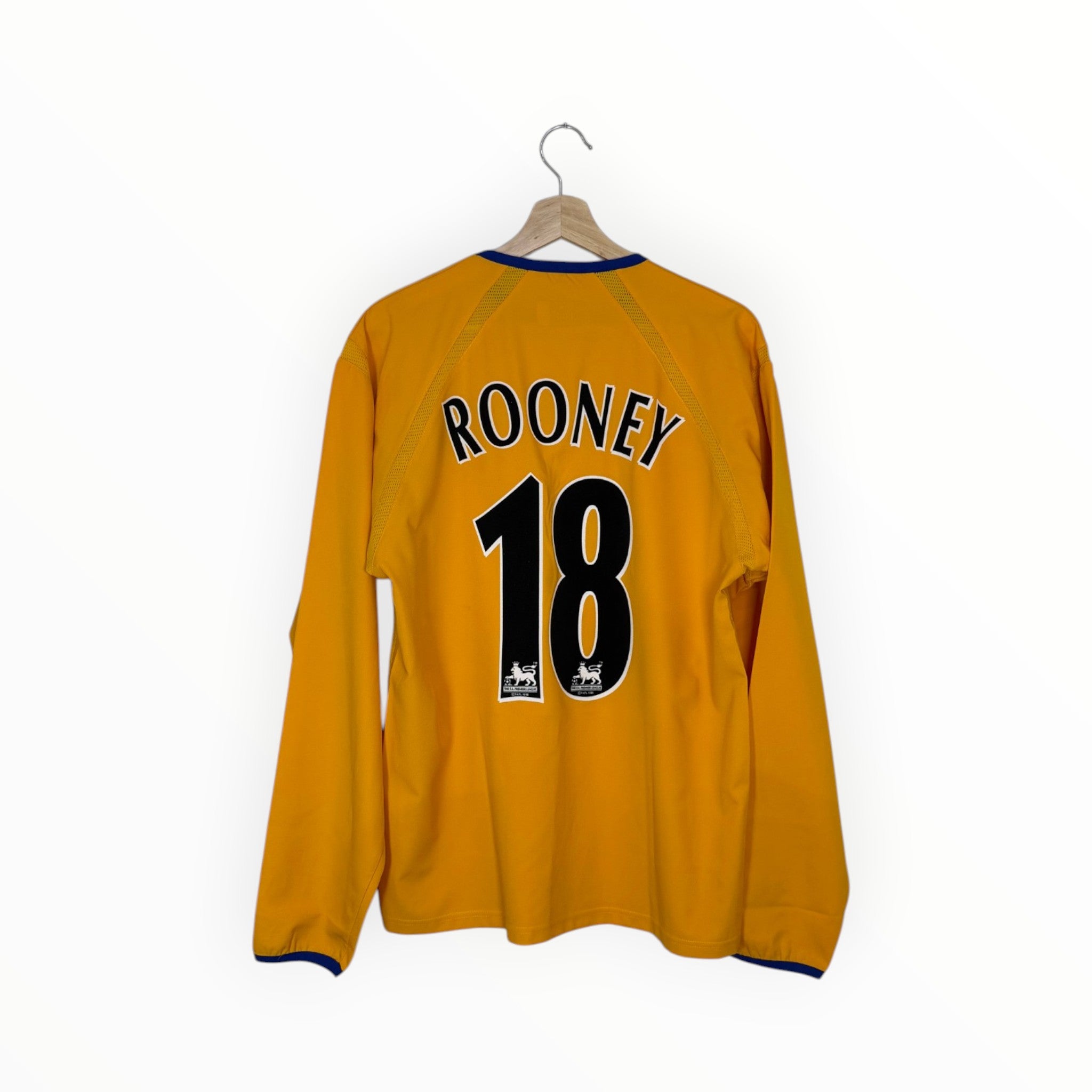 rooney football shirt long sleeve yellow everton