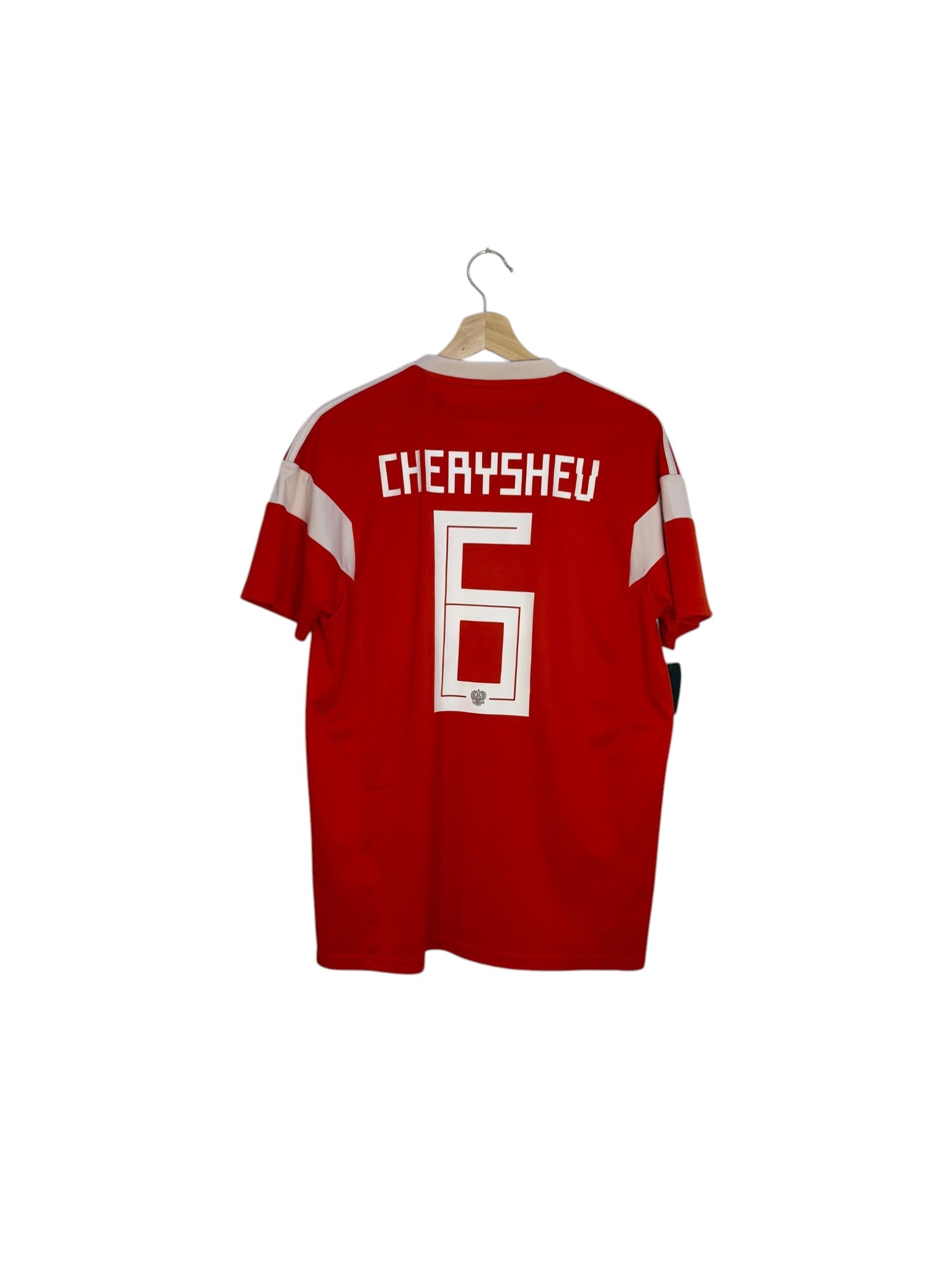 russia cheryshev football shirt red and white