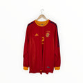 spain match worn shirt 2002 home long sleeve