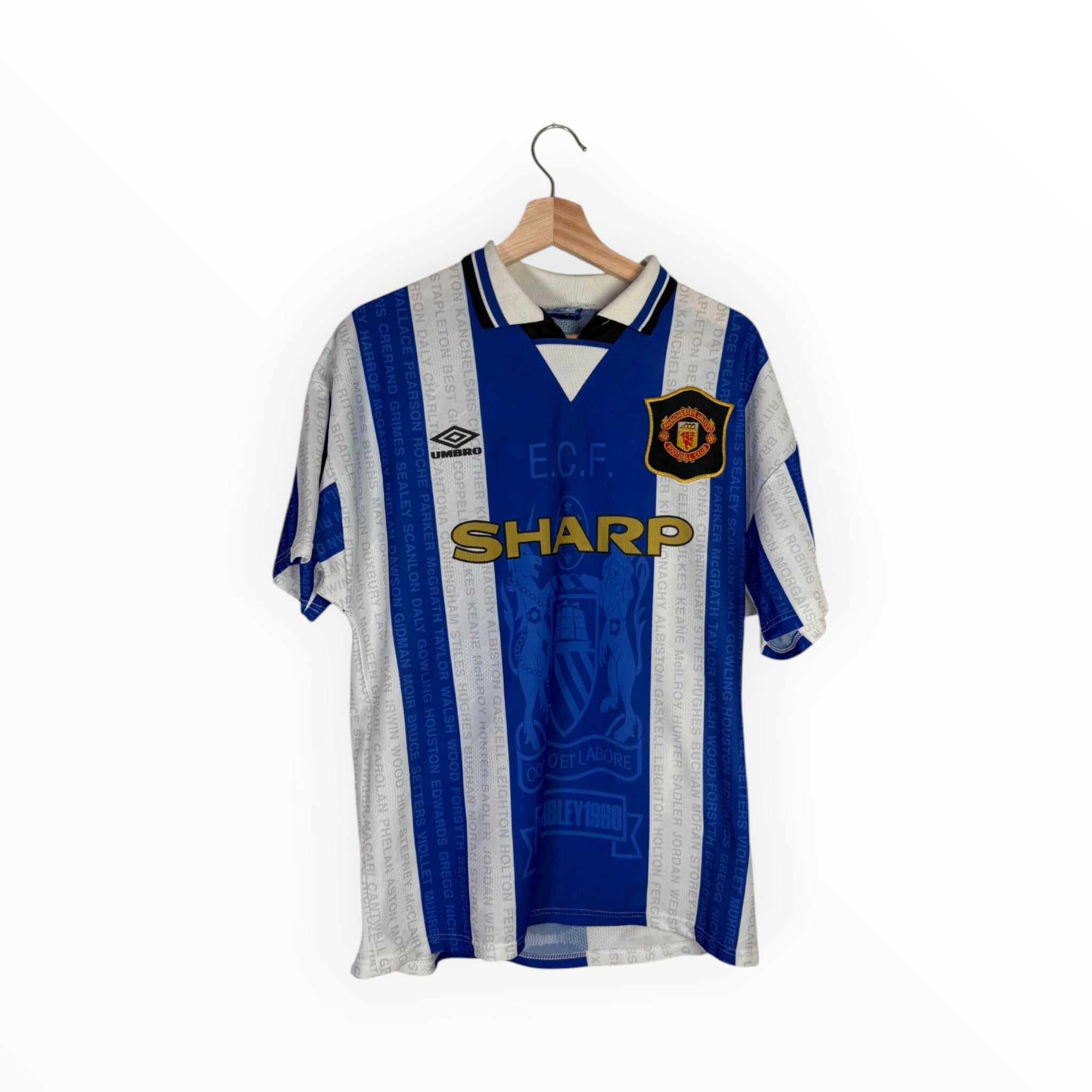 umbro football shirt Manchester United blue sharp 1995
